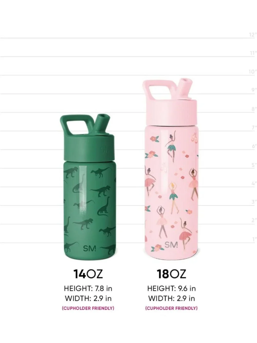 Insulated 14oz Kids Water Bottle with Straw Lid | Spill Proof Tumbler for School